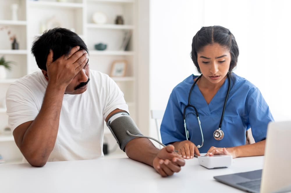 “Experiencing chest pain.”